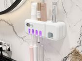 UV Smart Toothbrush Holder Rechargeable Wall Mounted Toothpaste Dispenser with Sterilizer Functio