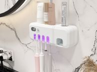 main image for ad UV Smart Toothbrush Holder Rechargeable Wall Mounted Toothpaste Dispenser with Sterilizer Functio