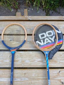 Adidas & Donnay 80s wooden squash rackets