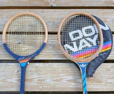 Adidas & Donnay 80s wooden squash rackets