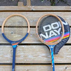 Adidas & Donnay 80s wooden squash rackets