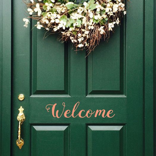 Welcome Decal, Welcome Sticker, Welcome Front Door Decal, Welcome Window Sticker, Window Decal, Car Decal, Car Sticker, Lettering, Outdoor Decal, Welcome Greetings Door Decal, Porch Decal