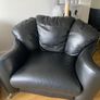 Black Leather Armchair Excellent Condition Image 2