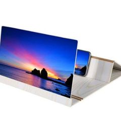 White 12" Mobile Phone Magnifier,Foldable Smartphone Enlarger Screen Amplifier with Phone Bracket Foldable-Stand