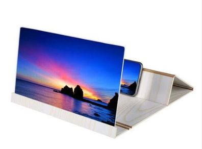 White 12" Mobile Phone Magnifier,Foldable Smartphone Enlarger Screen Amplifier with Phone Bracket Foldable-Stand