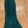 Long halter neck slim emerald green gown Image 5