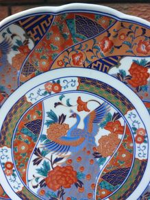 Andrea By Sadek Gold Imari Peacock Porcelain Charger