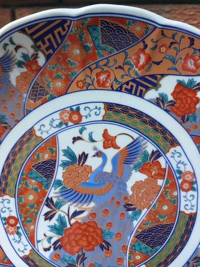 Andrea By Sadek Gold Imari Peacock Porcelain Charger