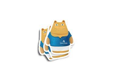 Henri Hippo Ulster Bank illustrated Glossy Stickers 3-Pack