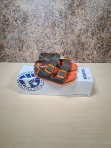 Birkenstock Milano Kids Sandals Desert Soil Green And Orange Size Uk 8.5 Eu 26 Brand New Boxed