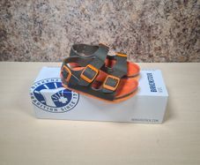 Birkenstock Milano Kids Sandals Desert Soil Green And Orange Size Uk 8.5 Eu 26 Brand New Boxed