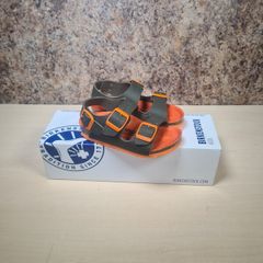 Birkenstock Milano Kids Sandals Desert Soil Green And Orange Size Uk 8.5 Eu 26 Brand New Boxed