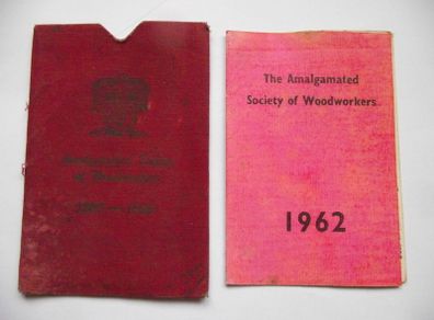 1962 The Amalgamated Society of Woodworkers membership card