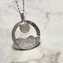 Handmade sterling silver pendant with a moonstone and an 18 inch necklace Image 2