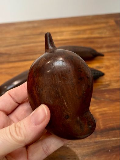 Set of 5 Vintage Carved Wooden Fruit