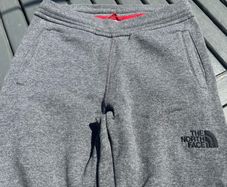 North Face Grey Warm Tracksuit Bottoms - Size Youth Medium (Approx Age 9-11 yrs)