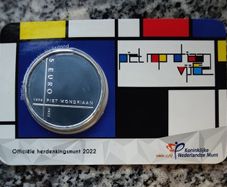Netherlands 5 Euro Base Metals (Silver Plated) Uncirculated Coin 2022 - Piet Mondriaan - Dutch Coincard Catalogue