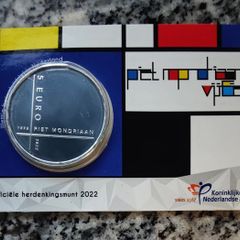 Netherlands 5 Euro Base Metals (Silver Plated) Uncirculated Coin 2022 - Piet Mondriaan - Dutch Coincard Catalogue