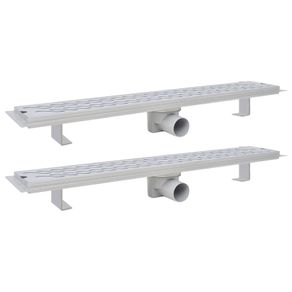 Linear Shower Drain 2 pcs Wave 730x140 mm Stainless Steel