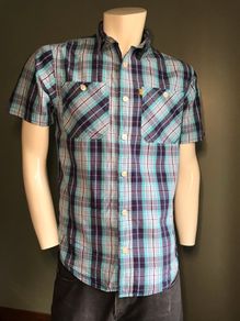 Caterpillar Mens Short Sleeve Chequered Shirt Small