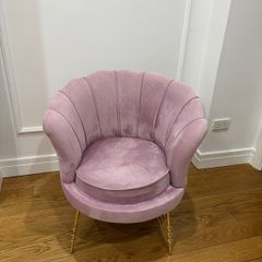 Armchair velvet pink