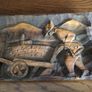 Vintage Wooden carved Wall plaque Horse and plough Image 3