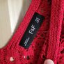 F&F Red crochet summer shirt blouse S NEW Image 3