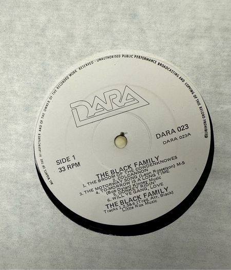 The Black Family vinyl record in nm condition with inner lyrics sheet