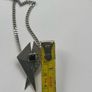 Vintage Modernist Sterling Silver Geometric Onyx Pendant Necklace Image 6