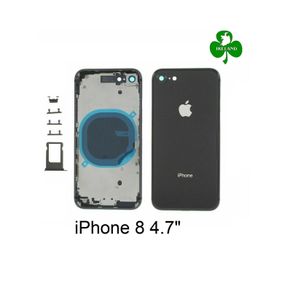 For iPhone 8 4.7" Back Battery Cover Glass Plate Housing Side Buttons Black New