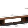 Floating TV Stand, 140cm Wall Mounted Media Console, Plywood TV Unit with 1 Door & 2 Open Cabinets,Easy Assembly for Living Room & Bedroom,Walnut and Black Image 2