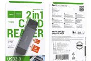 Hoco HB45 USB/Type-C 2.0 High-Speed Card Reader Metal Gray