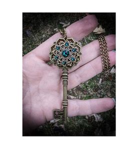 Witchy Necklace with Emerald Stones - nice gift
