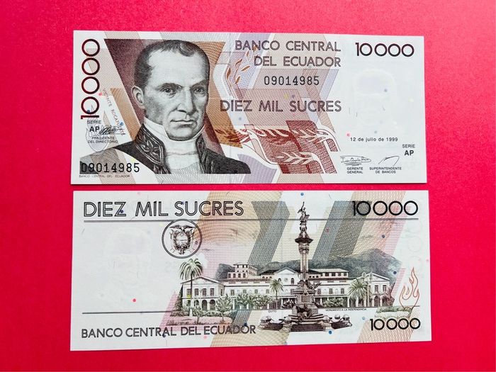Ecuador  10000  Sucres. 1999. PICK 127e .  ( Uncirculated ) Pick 21c