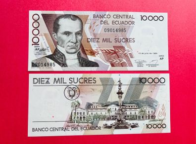 Ecuador  10000  Sucres. 1999. PICK 127e .  ( Uncirculated ) Pick 21c