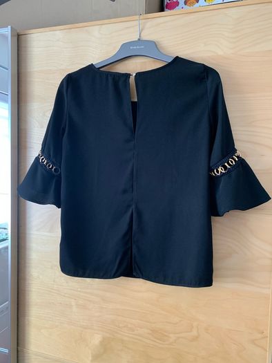 River Island Black & Gold Bell Sleeve Top