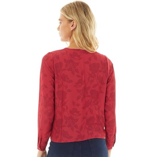 CREW CLOTHING Womens Devore Tonal Print Blouse Carmine/Chilli Pepper Size 10!