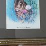 picture with rabbit old picture signed . Image 5