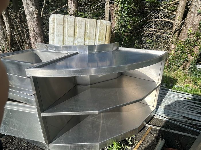 Stainless steal kitchen unit with sinks