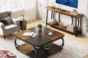Square Coffee Table for Living Room, 100 x 100 x 50 cm, Wood Composite Coffee Table