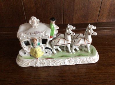 Vintage cinderella carriage ornament horses and carriage