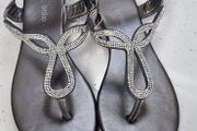 ANKO silver diamante thong sandals Sz 8UK - Bnwt Rrp 49.99