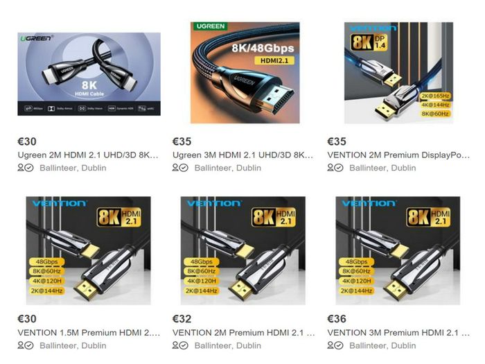 Premium 8K Display/Video Cables & Adapters (Brand New/Warranty)