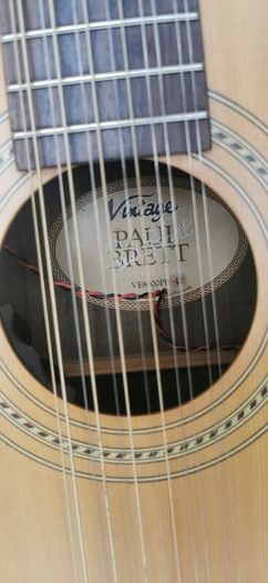Vintage Paul Brett 12 string acoustic guitar c/w case.