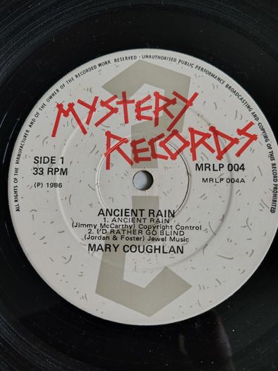 Mary Coughlan - Ancient Rain Vinyl EP (1986) Acoustic Folk Blues EX+
