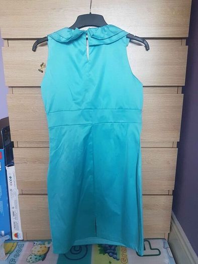 turquoise Satin dress size s-m new PRICE 59EURO
