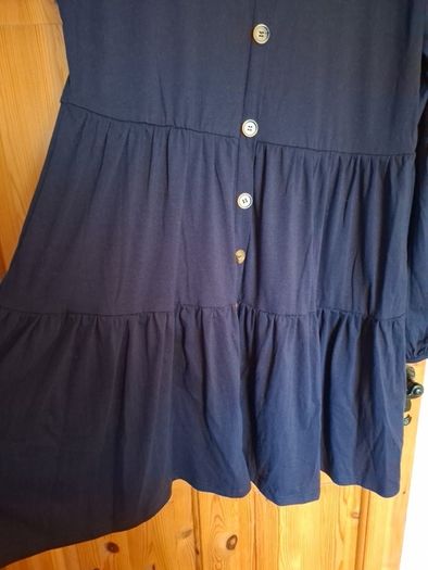 dress, navy with button detail