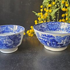 Antique George Jones & Sons "Abbey" 1790 Sugar Bowl and Cereal  Bowl