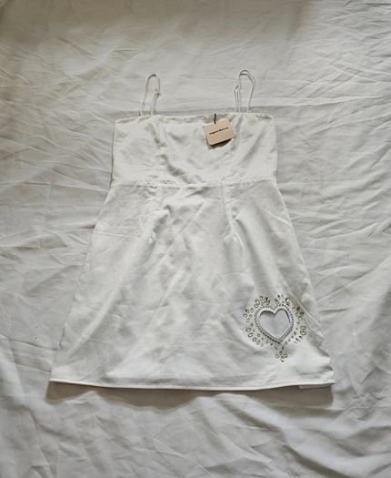Superdown White Mini Heart Cutout Dress RRP 80E