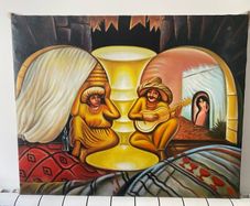 Vintage Painting After Octavio Ocampo "Forever Always" - Signed